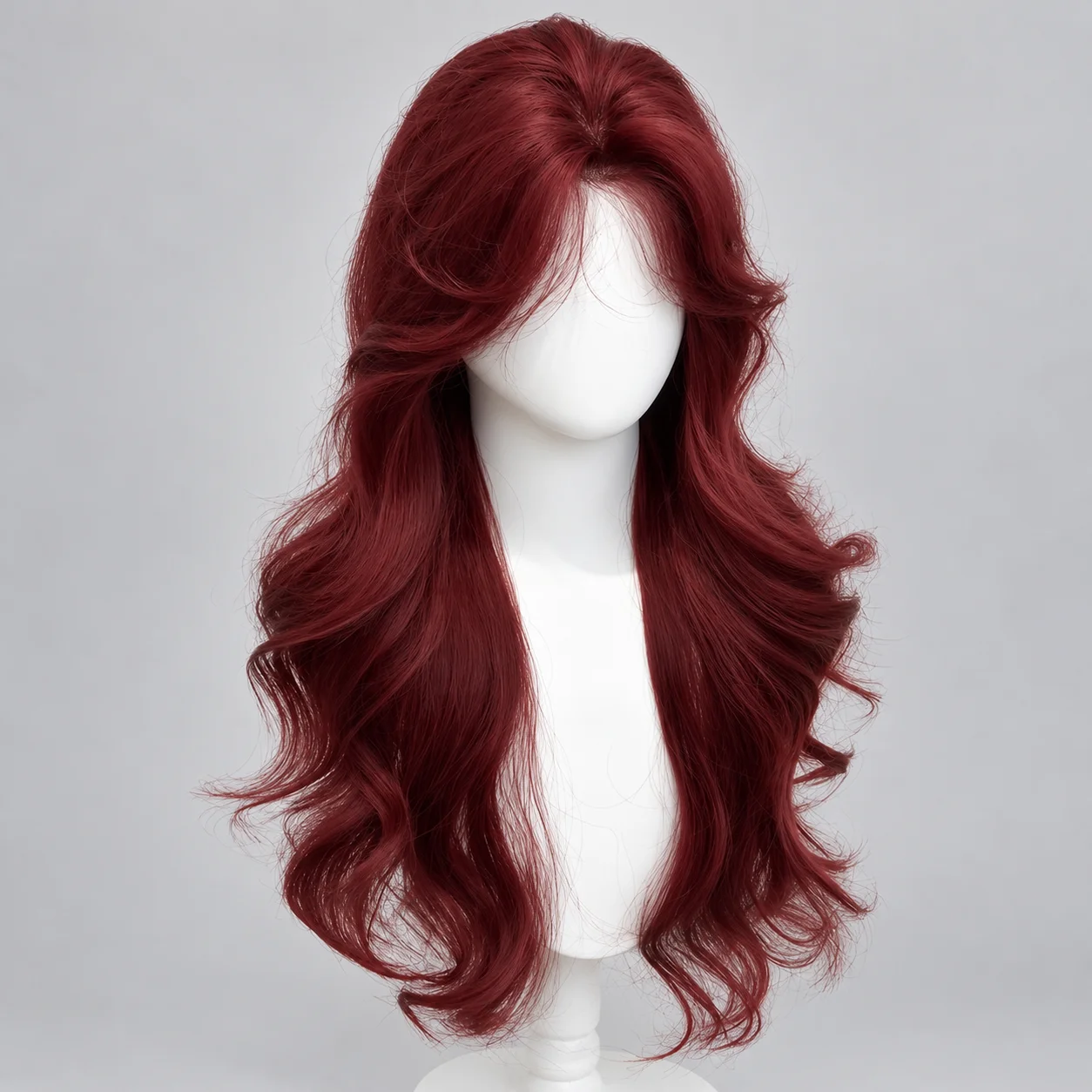 Long Layered Wavy Wig with Curtain Bangs for Women, Voluminous Full Wig for Cosplay, Parties and Everyday Styling