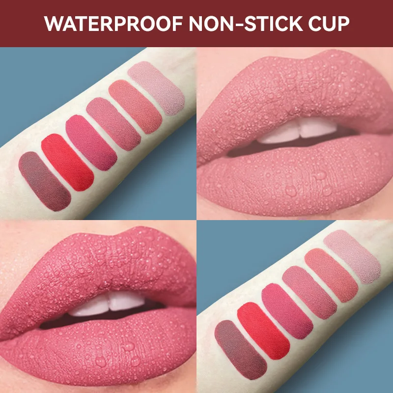 NewMatte Finish Liquid Lipstick Popular No Stain on Cup Velvet White Lip Gloss Does Not Fade Lip Glaze Set