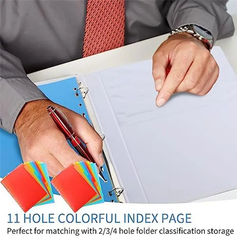 Latest ABBQ-3 Ring Binder Dividers with Tabs Letter Size Notebook Dividers 5 Colors Plastic Dividers Binder for School Subject F