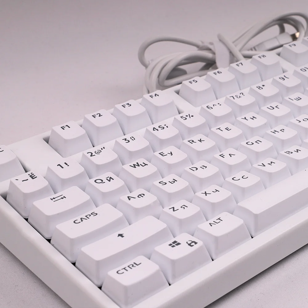 

132 Keys Russian Keycaps White ABS OEM Height for Mechanical Keyboard AULA F75 Ajazz Ak820 Pro Game PC Anne Pro 2 Akko Fun60pro