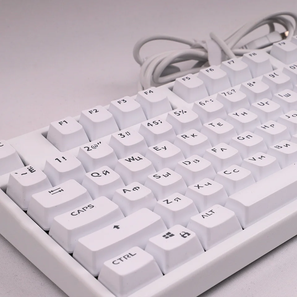 132 Keys Russian Keycaps White ABS OEM Height for Mechanical