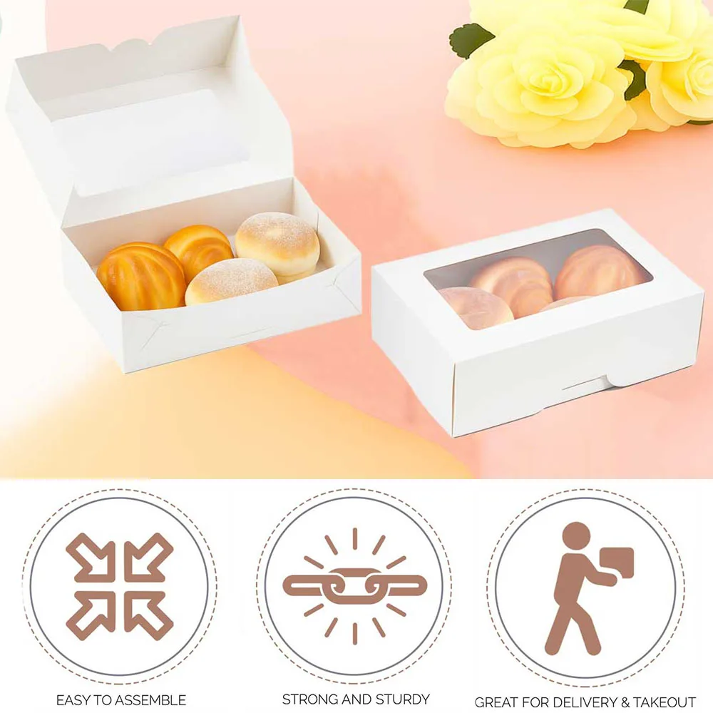 5/10pcs Premium Small Paper Gift Box Container with Transparent Window for Wedding, Party, Birthday Packaging view 4