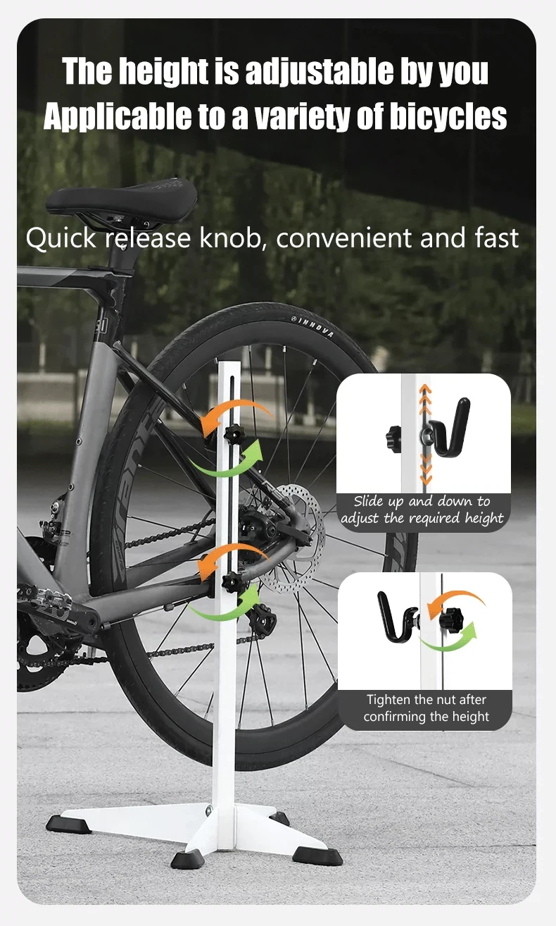 TOSUOD Folding Mountain Road Bike Telescopic Bike Rack Tree Stump Maintenance Rack Display Rack Triangular Vertical Parking Rack