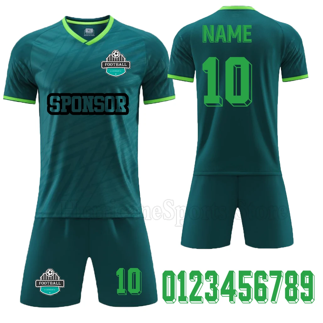 

24 Custom Soccer Jersey Set for Men Kids Quick Dry Breathable Man Children Shirt+Shorts Team Club Training Football Uniform Set
