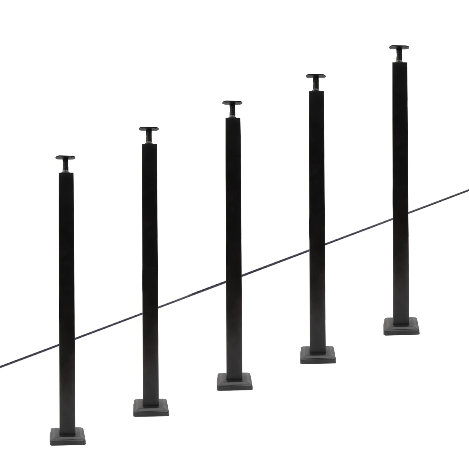 36"x2"x2" Cable Railing Post 30°-drilled Stair Post Adjustable Top Angle Line Post Top Mount Stainless Steel