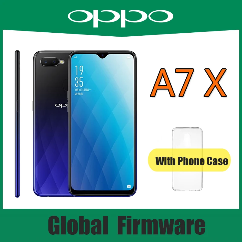 

Smartphone OPPO A7X Cellphone Helio P60 Android 8.14 GB RAM 128GB ROM 16.0MP Fingerprint OTG Global Firmware (no accessories)