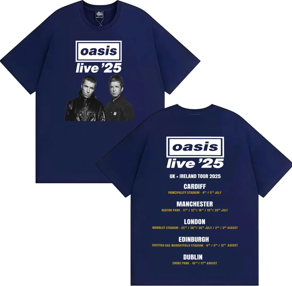 Rock Band O-Oasis Live '25 UK & Ireland Tour 2025 Printed T-shirt
