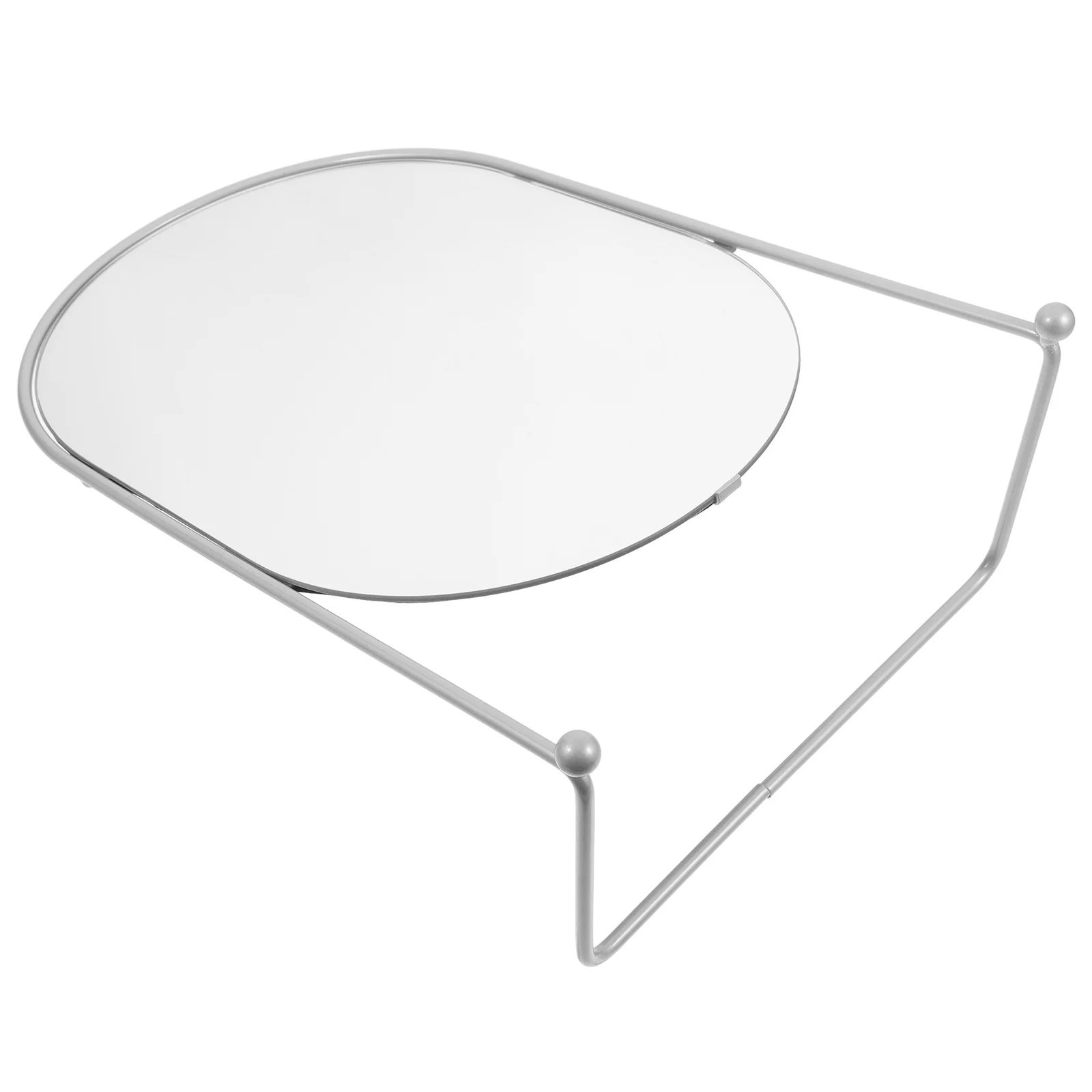 مرآة مكياج مقاس 13 بوصة مع حامل بإطار معدني ذهبي لسطح المكتب مرآة زينة بيضاوية لغرفة النوم وغرفة المعيشة وديكور سطح الطاولة #5