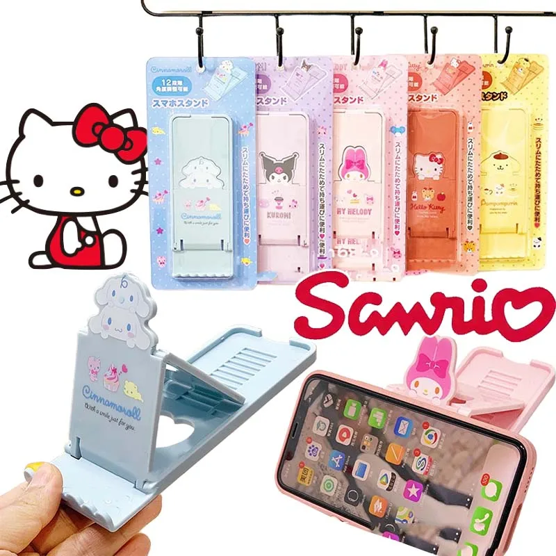 Sanrio Hello Kitty Table Adjustable Phone Holder Creative Portable Universal Folding Plastic Phone Holder Tablet Computer Stand