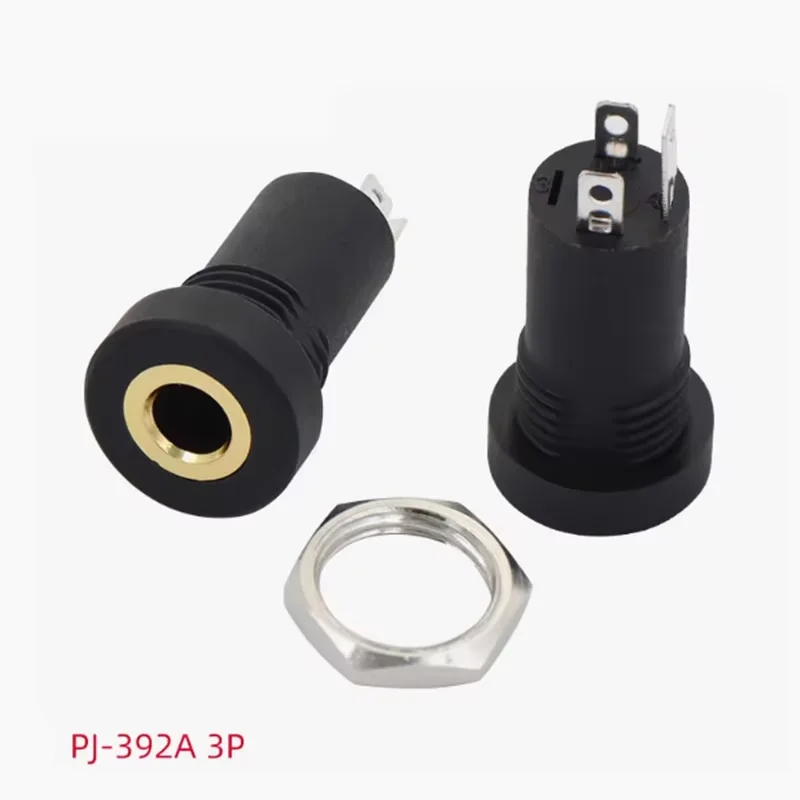1/5/10Pcs PJ392A 3.5MM Audio Jack Socket Stereo 3 Pole Solder Panel Mount With Nut Connector Headphone Female Socket PJ-392A