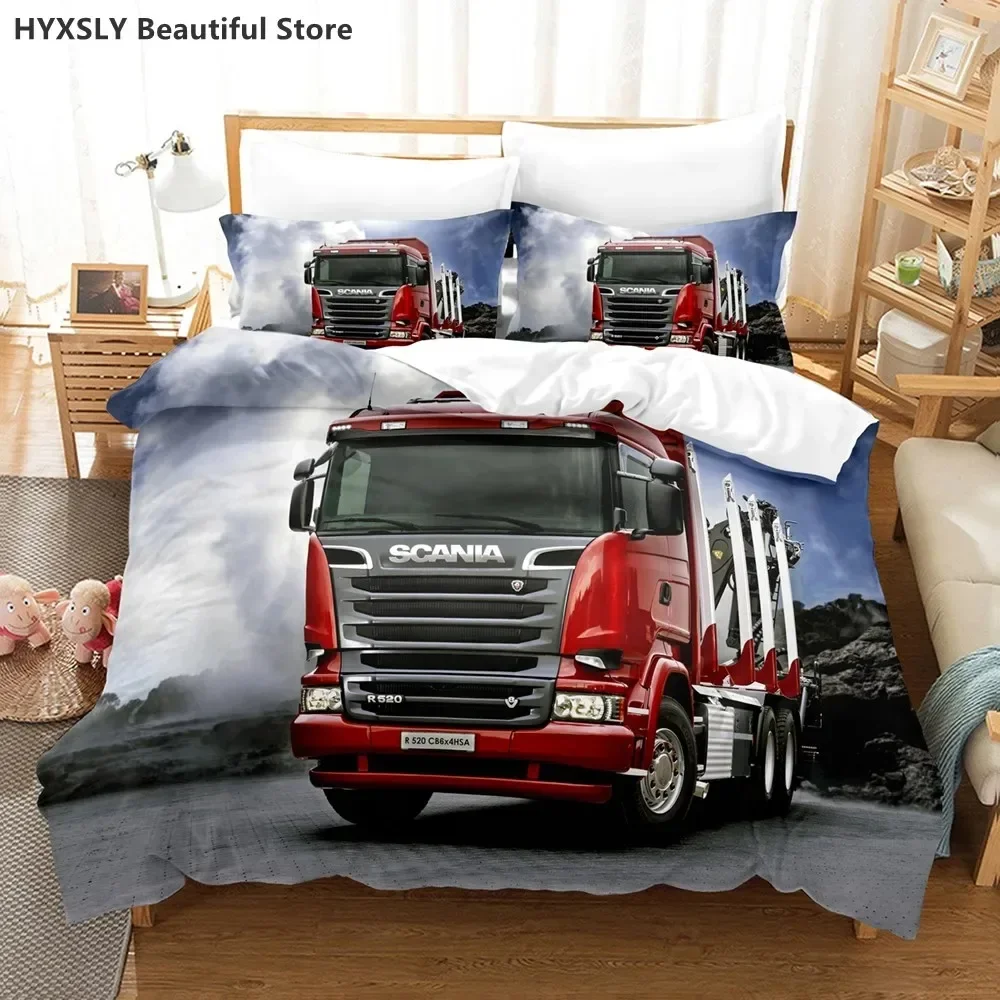 3D Truck Bedding Set Queen Bedding Duvet Cover Set Bedding Set Bed Cover Queen Bedroom Bed Cover Car Polyester Quilt