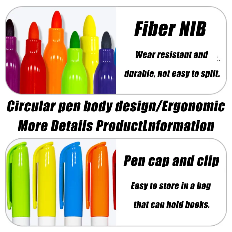 Picture 6: 12COLORS Dry Erase Whiteboard Marker,with Erasers , Refillable,Quick-drying,Low odor,Office,Conferencing,Educational Items.