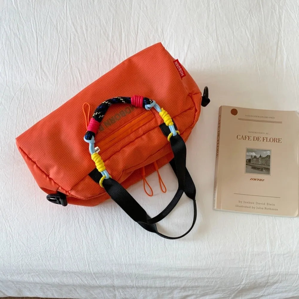 

Korean Simple Lightweight Bowling Bag Leisure Large Capacity Nylon Crossbody Bag Adjustable Strap Casual Women's Handbags Unisex