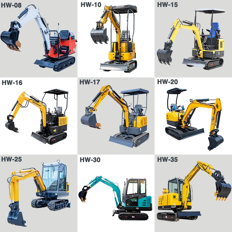 Chinese 1Ton Design Construction Machine Mini Excavators 1.2 Ton Capacity Perfect Digging Bucket EPA Diesel Engine Optional