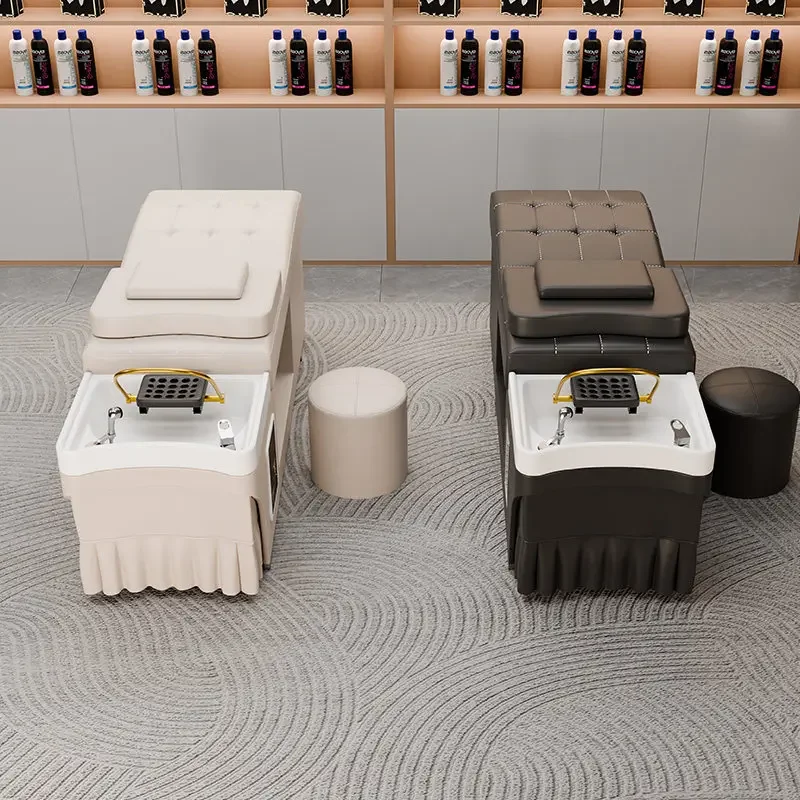 a*-Curved Thai Shampoo Bed Barber Shop Special Hair Salon Massage Beauty Salon Head Treatment Bed Water Circulation.