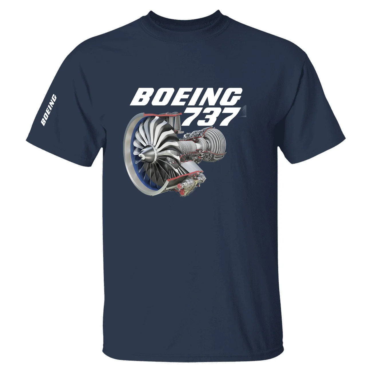 Boeing 737 & CFM Leap Engine Aviation Flight Pilots Short Sleeve T-shirts Cotton Graphic T Shirts for Men Women