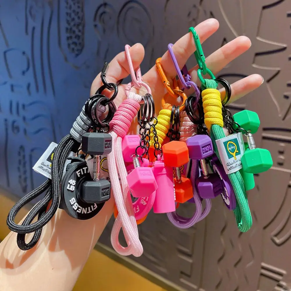 Keychain Pendant Gym-Inspired Design Unisex Gym Keychain with Dumbbells Kettlebells Fitness Weight Plates Sports Key Holder