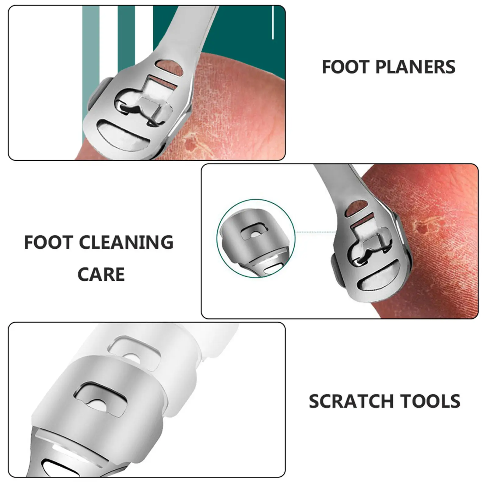 1Set Ergonomic Pedicure Scraper Set Foot Cleaning Care Tool Dead Skin Remover Callus Remover Foot File Kit for Salon Home Use