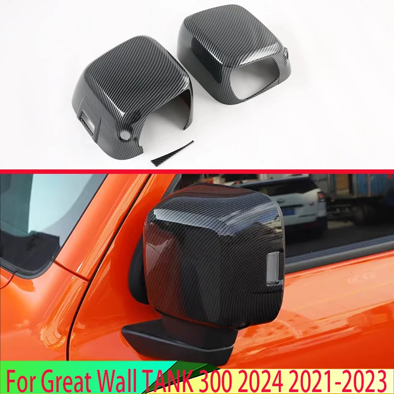 For Great Wall TANK 300 2024 2021-2024 ABS Chrome Door Side Mirror Cover Trim Rear View Cap Overlay Molding Garnish