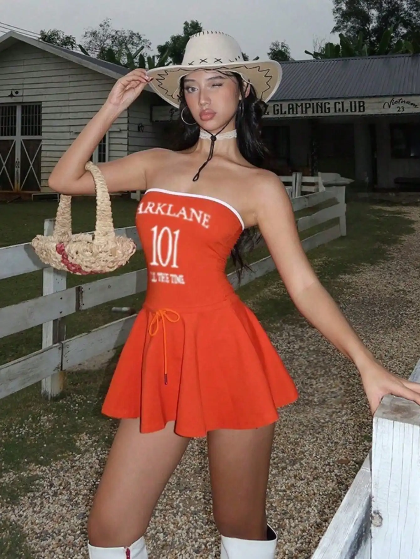 

Beach Sport Two-Piece Set - Adjustable Bandeau & High-Waisted Tie Shorts