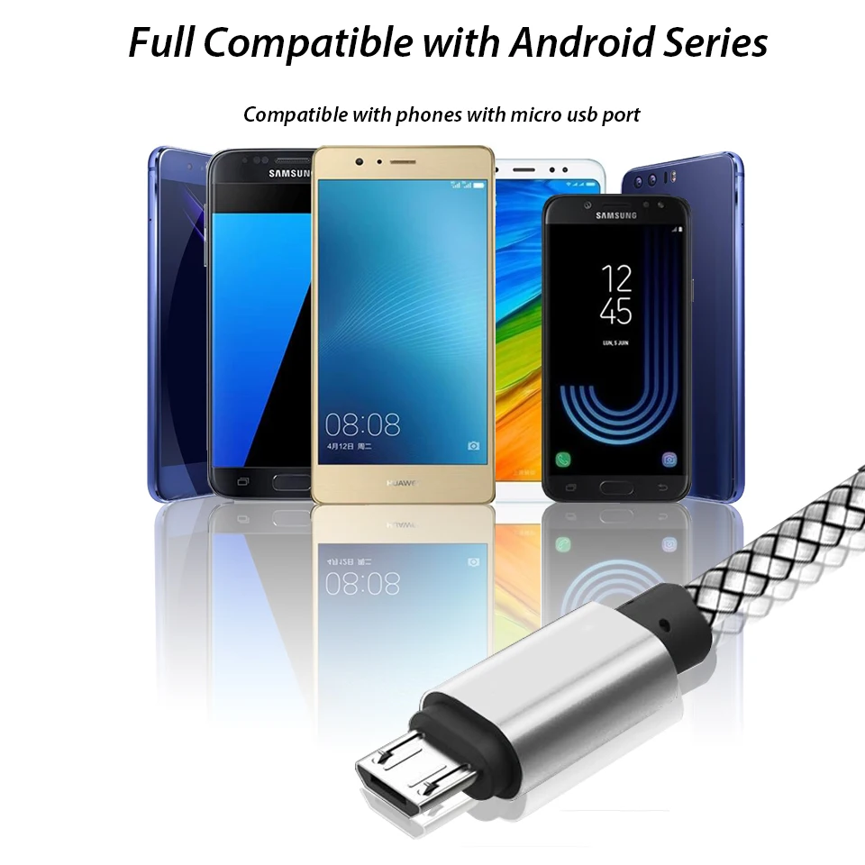 Micro USB Charging Cable For Samsung Galaxy A3/A5/A7 J3 2016 J4 J6 A6 Plus J7 J8 A2 Pro 2018 S6 S7 Edge Note 5 J5 Charger Cord