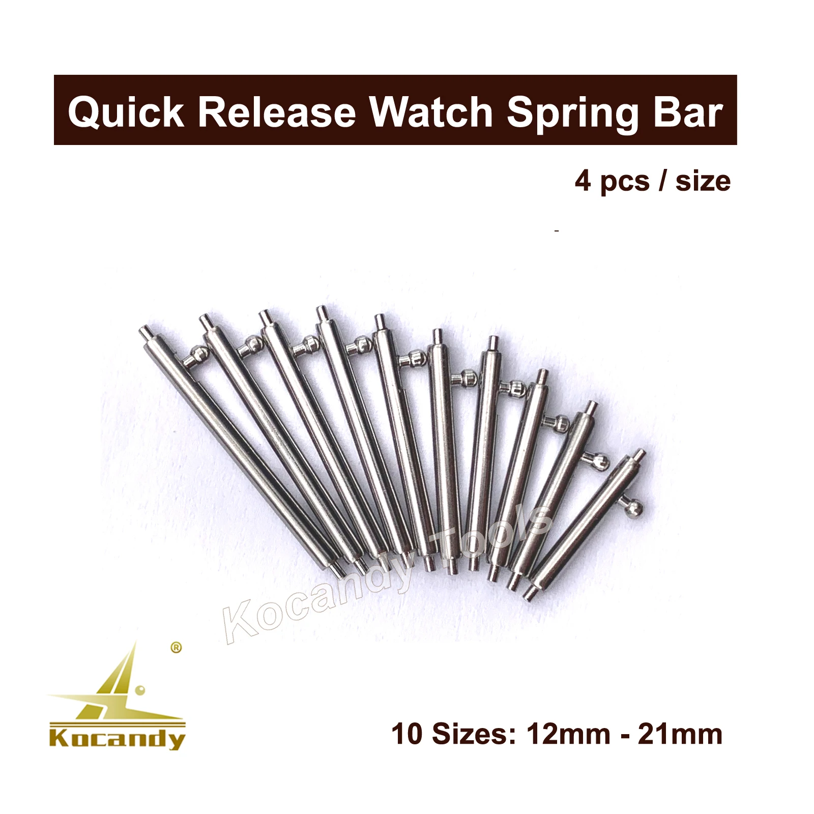 40 pieces of 12-21mm Quick Release Stainless Steel Watch Accessories Spring Bars Pins Lugs Ideal for Watch Makers Repair Tools