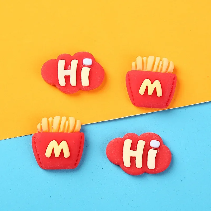 10pcs Kawaii Resin Mini Diy French Fries Scrapbooking Accessories Miniatures Flatback Charm Scrapbooking Crafts Embellishment
