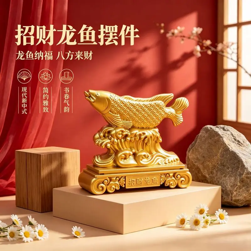 Lucky Dragon Fish Feng Shui Ornament - Abundant Wealth Each Year - Craft For Office Opening And Home Decor - Source Factory