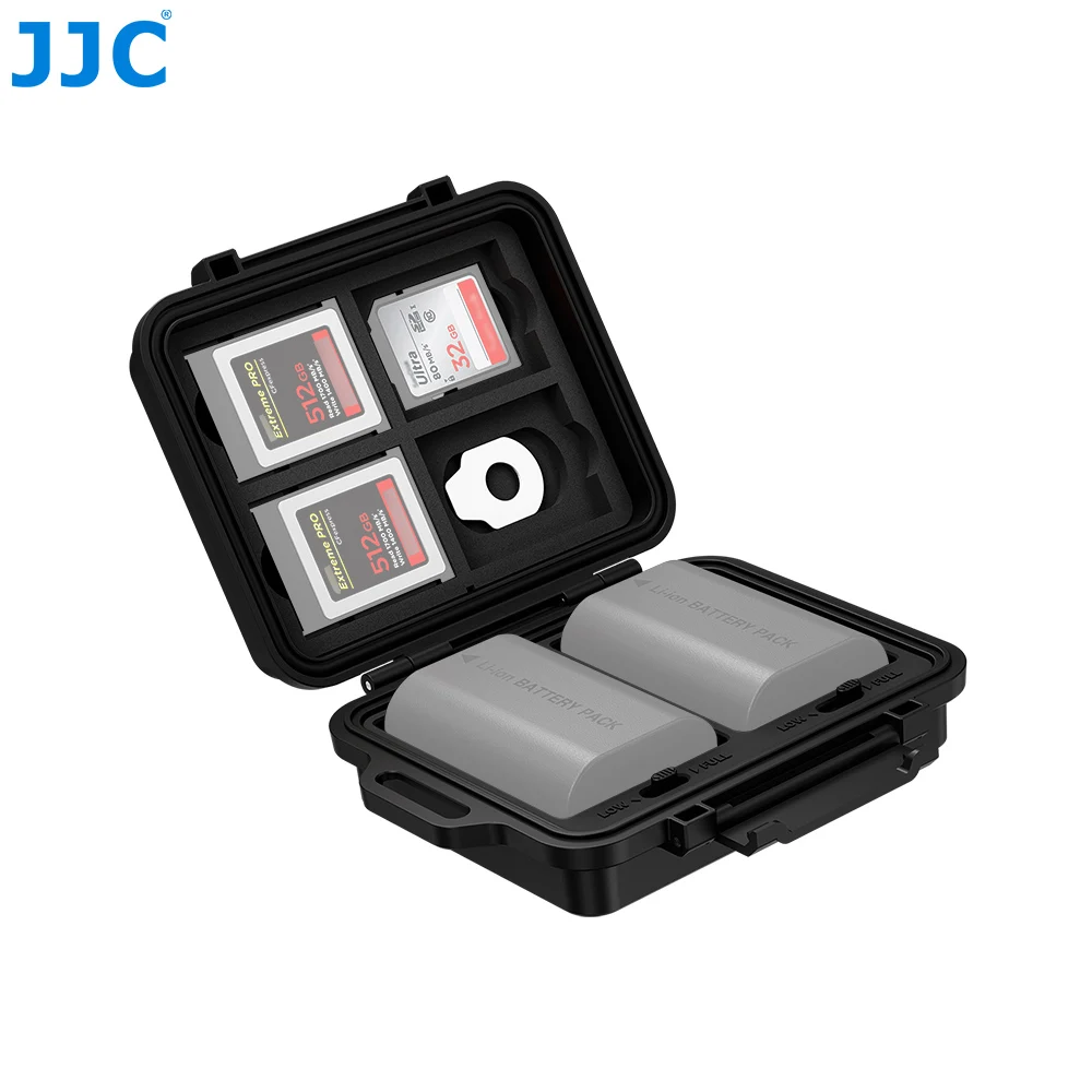 JJC JBC-K2CBS بطاقة الذاكرة وبطارية حقيبة للتخزين ل 3 بطاقة SD 4 CFe B بطاقة 2 بطاريات Fujifilm NP-W235 Nikon EN-EL15 صندوق