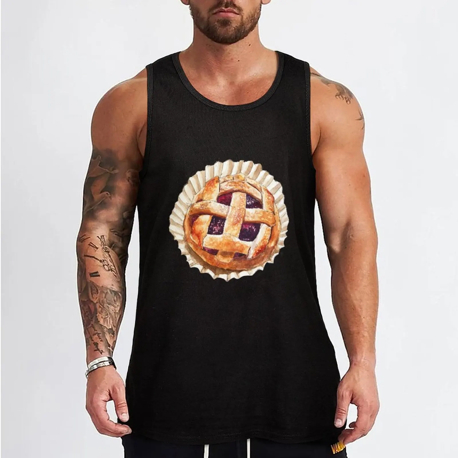 Raspberry Pie Tart Tank Top T-shirt Men's gym Men's clothes luxury style t-shirt for men