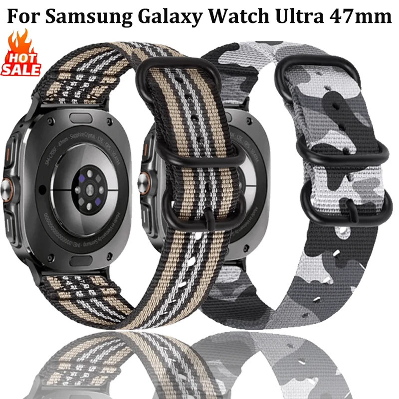 Nylon-Schlaufenarmband für Samsung Galaxy Watch Ultra 8 47mm Sport Komfortables Atmungsaktives Band für Galaxy Watch Ultra 2025 47mm Correa