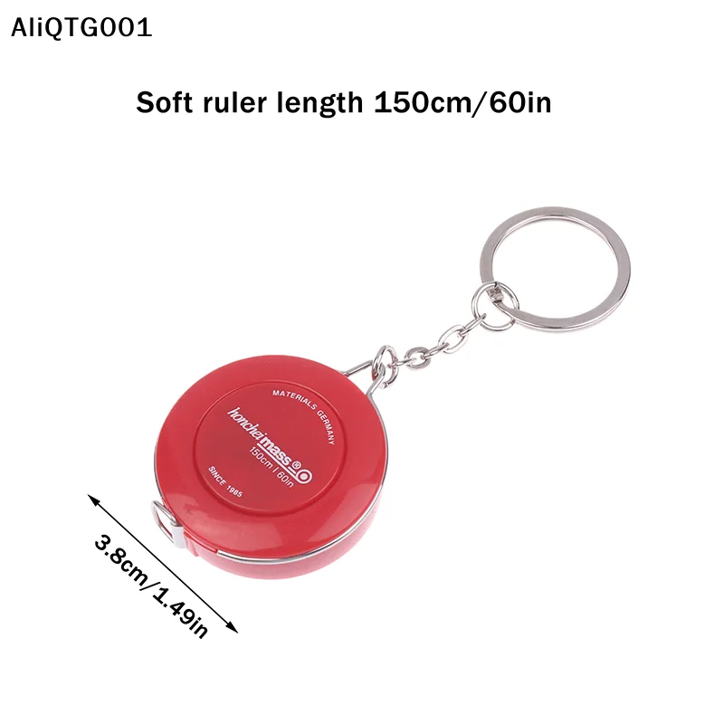 Portable Keychain Tape Measure Retractable Mini ABS Plastic Ruler 150/60 Inch Centimeter Inch Roll Measuring Tool