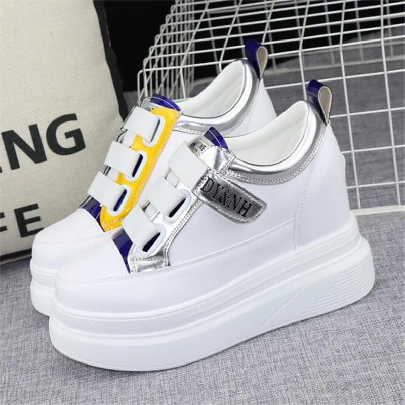 

Women Casual Shoes Autumn Platform Hidden Increasing Sneakers PU Leather Shoes Woman Breathable Shoes