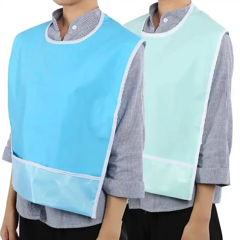 Waterproof Adult Elder Mealtime Eating Bib  Apron Washable Apron Clothes Clothing Protector Dining Aid For Disabiliy Men Women