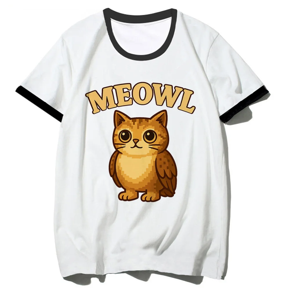 Meowl t-shirt girl 2000s Digital Retro korean clothes Classic Gothic shirt 2000s hip hop Graphic Grunge Pop Culture aesthetic