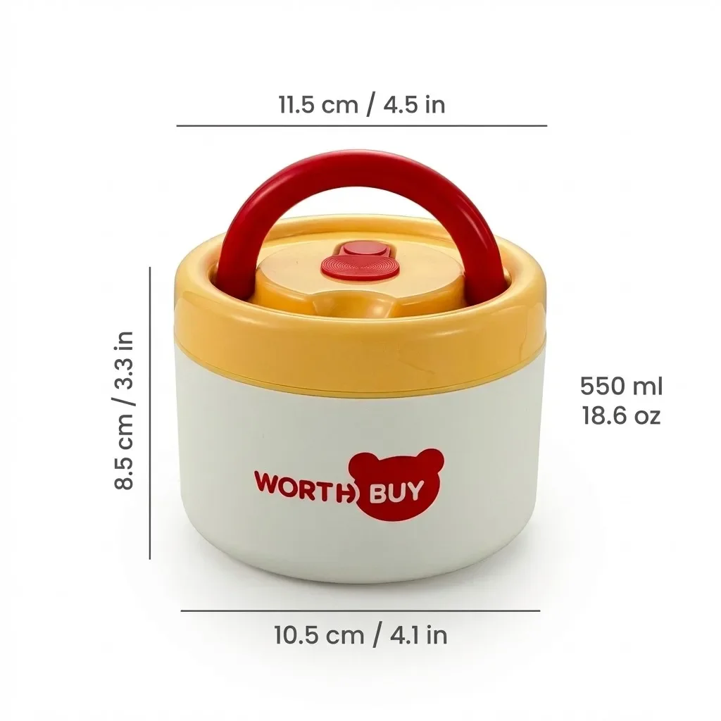 Geïsoleerde lunchbox van 304 roestvrij staal met handvat, draagbaar, lekvrij, dubbele laag, bentobox voor kinderen en studenten, magnetronbestendig.