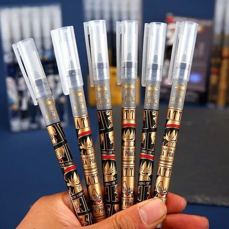 

One Piece Luffy Sanji Zoro Straight Liquid Quick-Drying Neutral Pen 0.5mm Student Office Syringe Head Carbon Signature Pen Gift