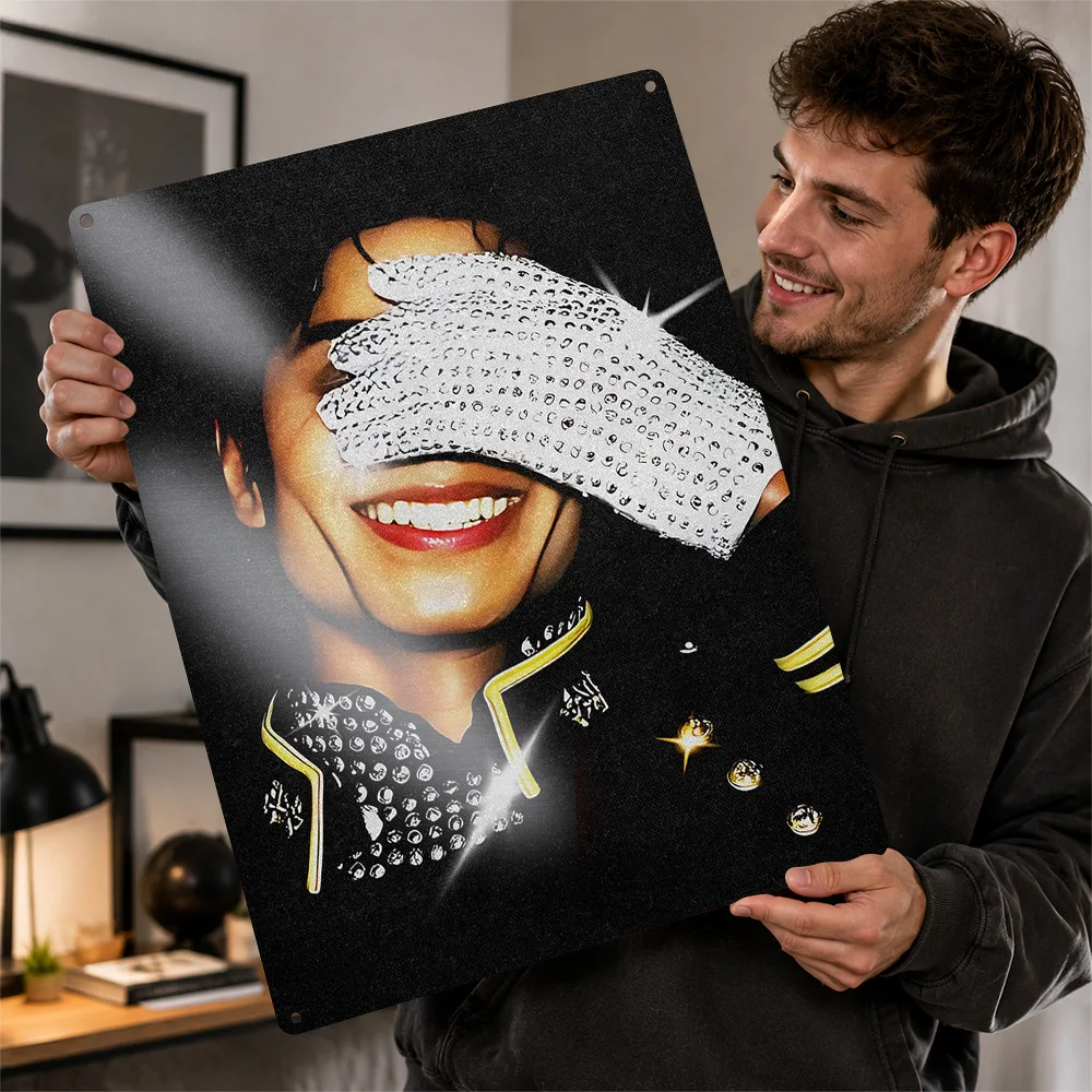Michael Jackson Aluminum Poster Personalized Metal Sign Retro Vivid Album Culture Wall Art Perfect For Bedrooms Or Music Rooms
