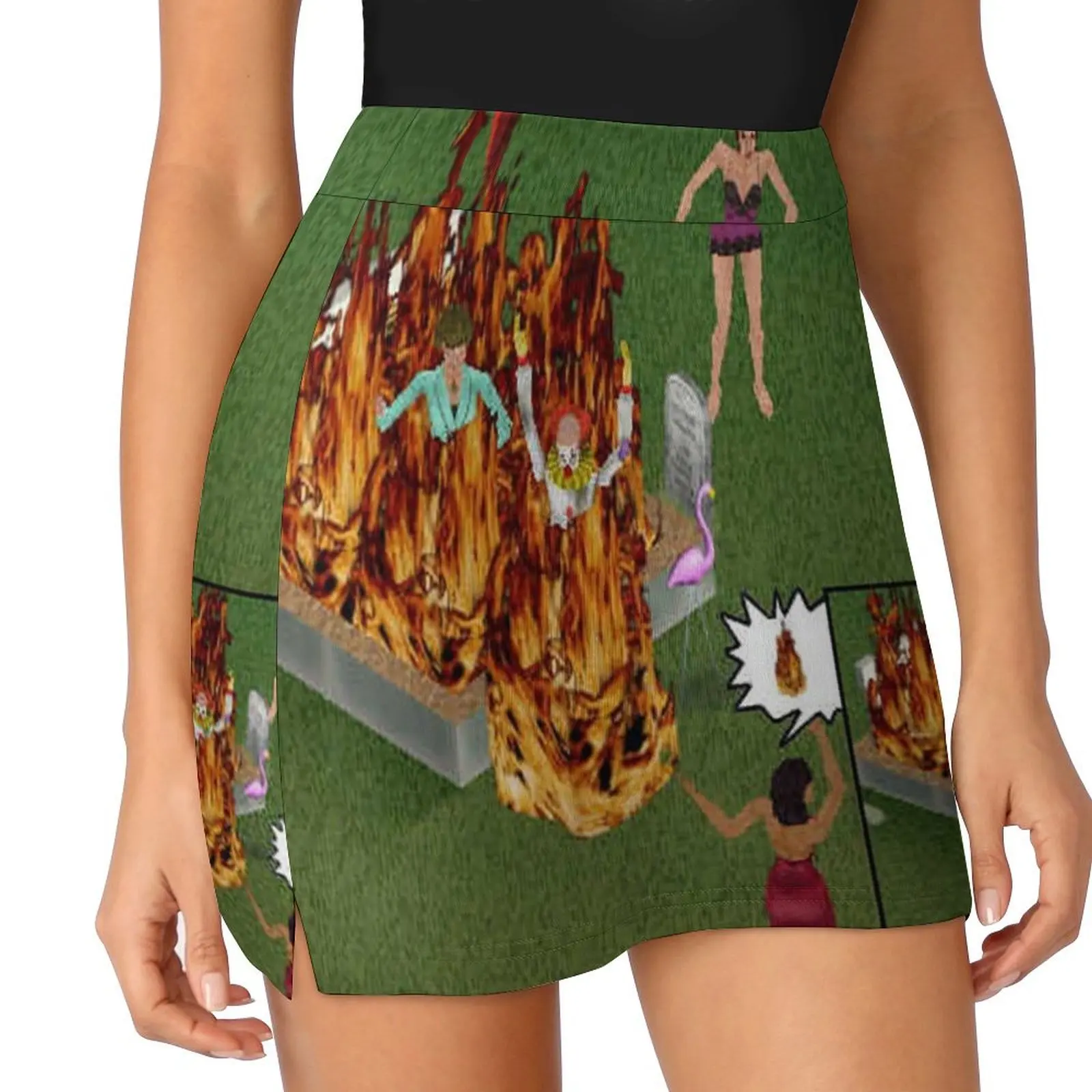 The Sims Fire Mini Skirt Woman short skirt elegant social women's skirts