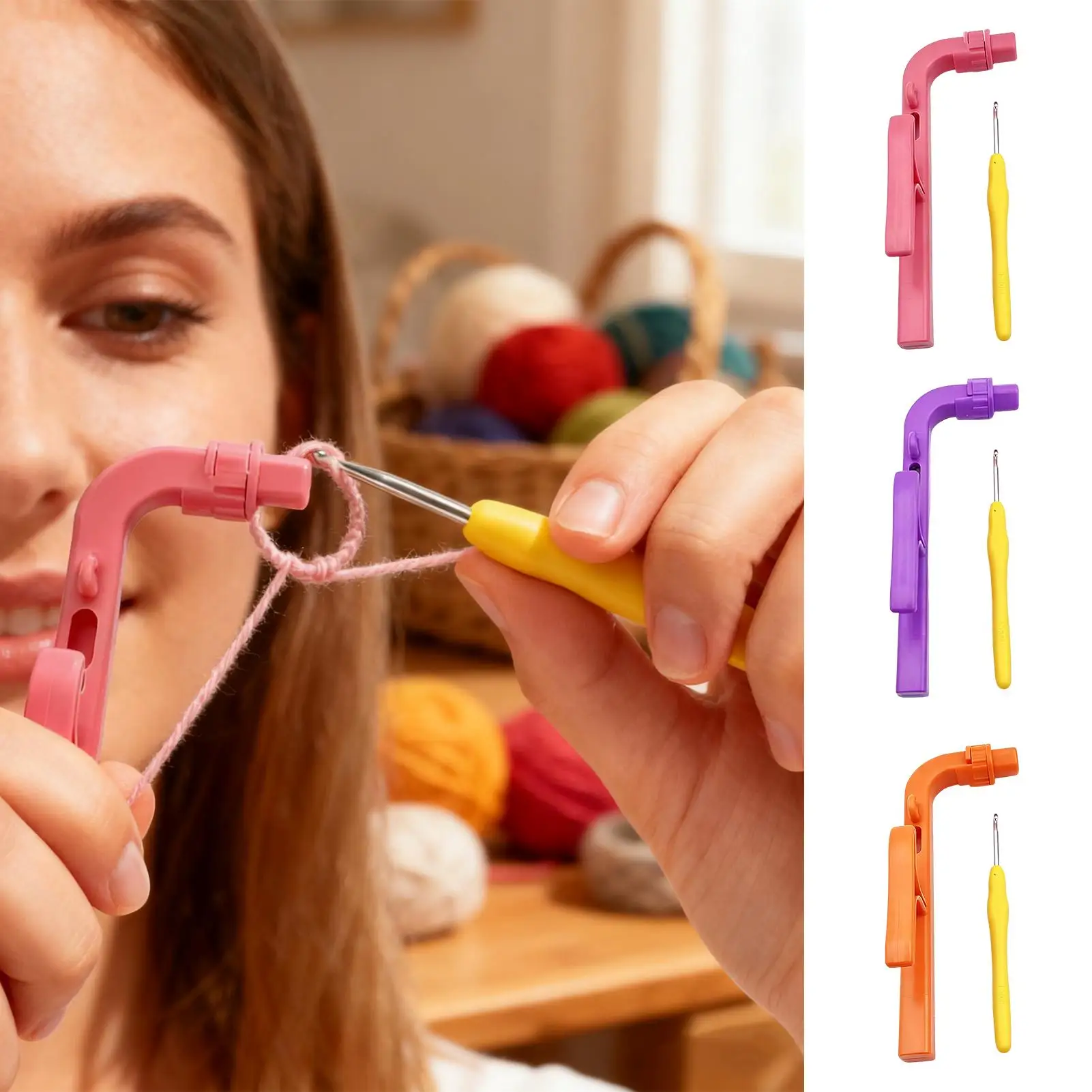 

Crochet Needle Multipurpose Craft Supplies Yarn Guide Crochet Hooks Tool For Beginners Professionals Knitters Relaxation Art