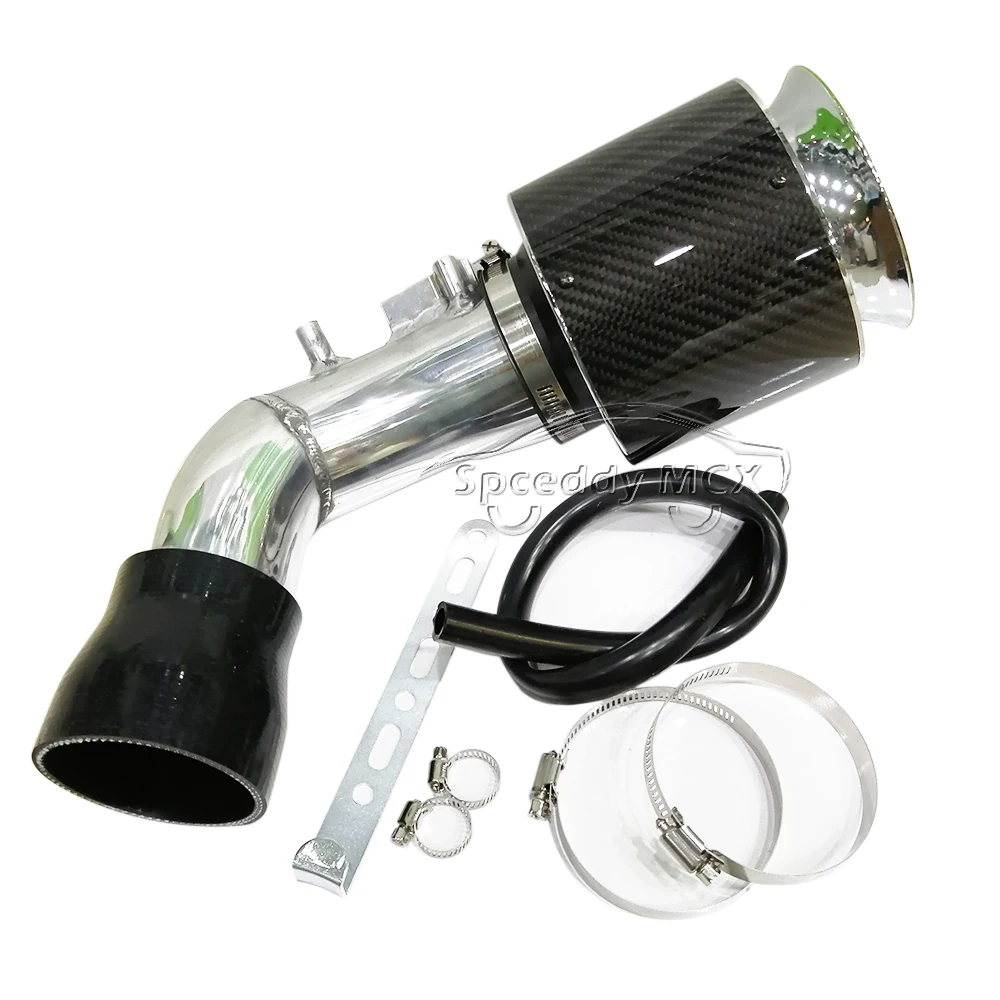 Car Cold Air Intake System High Flow Carbon Fiber Air Filter Kit With Aluminum Pipe For Ford Focus 1.6L 2012-2013