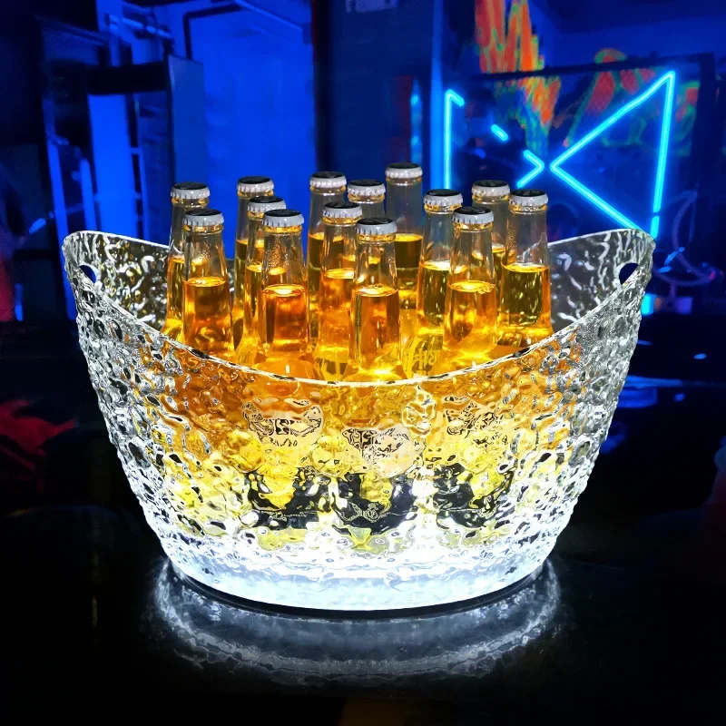 LED bar luminous ingot bucket pattern seal drop resistant champagne bucket transparent KTV beer frame bucket