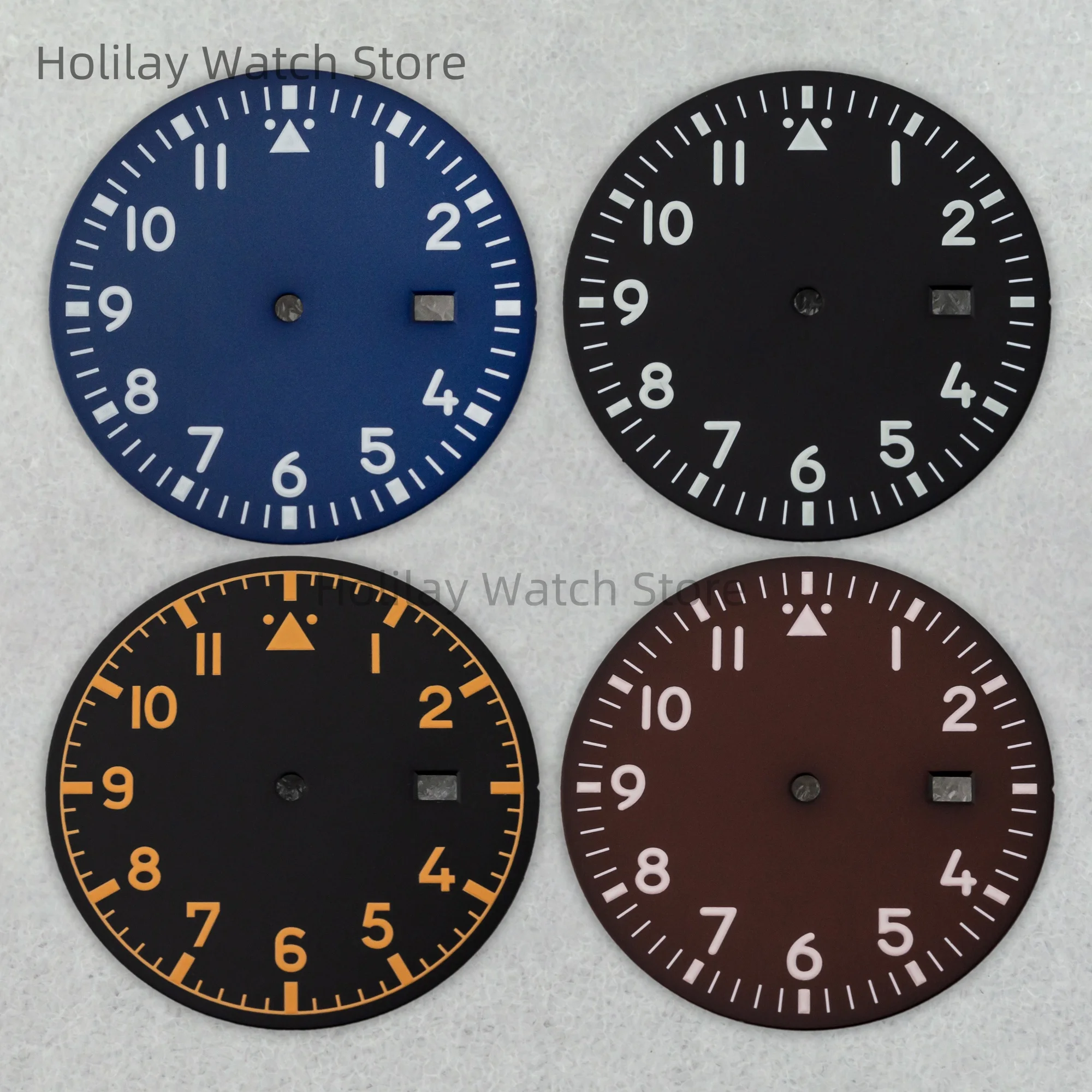 NH35 Watch Dial 36mm Watch Faces Green Luminous Dial for Mod Mark XX fit NH35 Movement Replacements Watch Parts