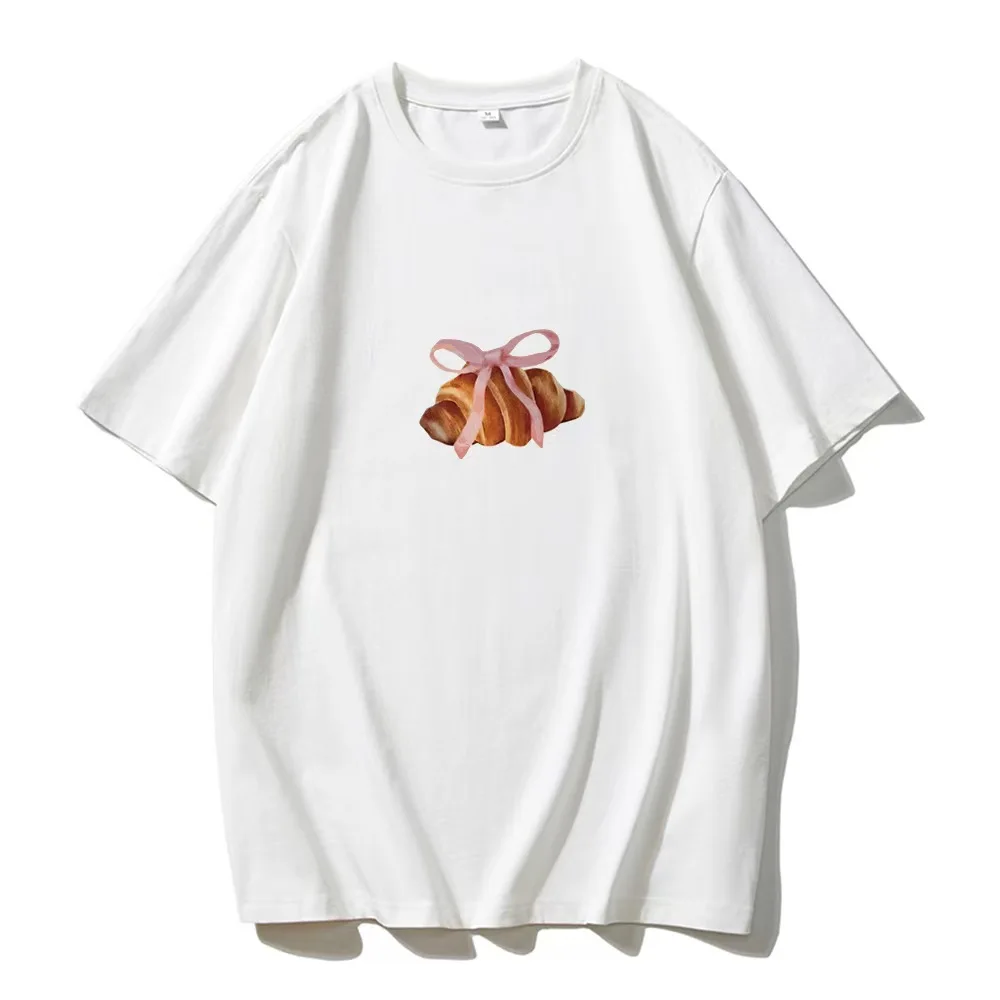 Casual Loose Cotton T-irt Top Creative Print Versatile Summer Faion Commute Sle ort Sve round Ne Regular Fit