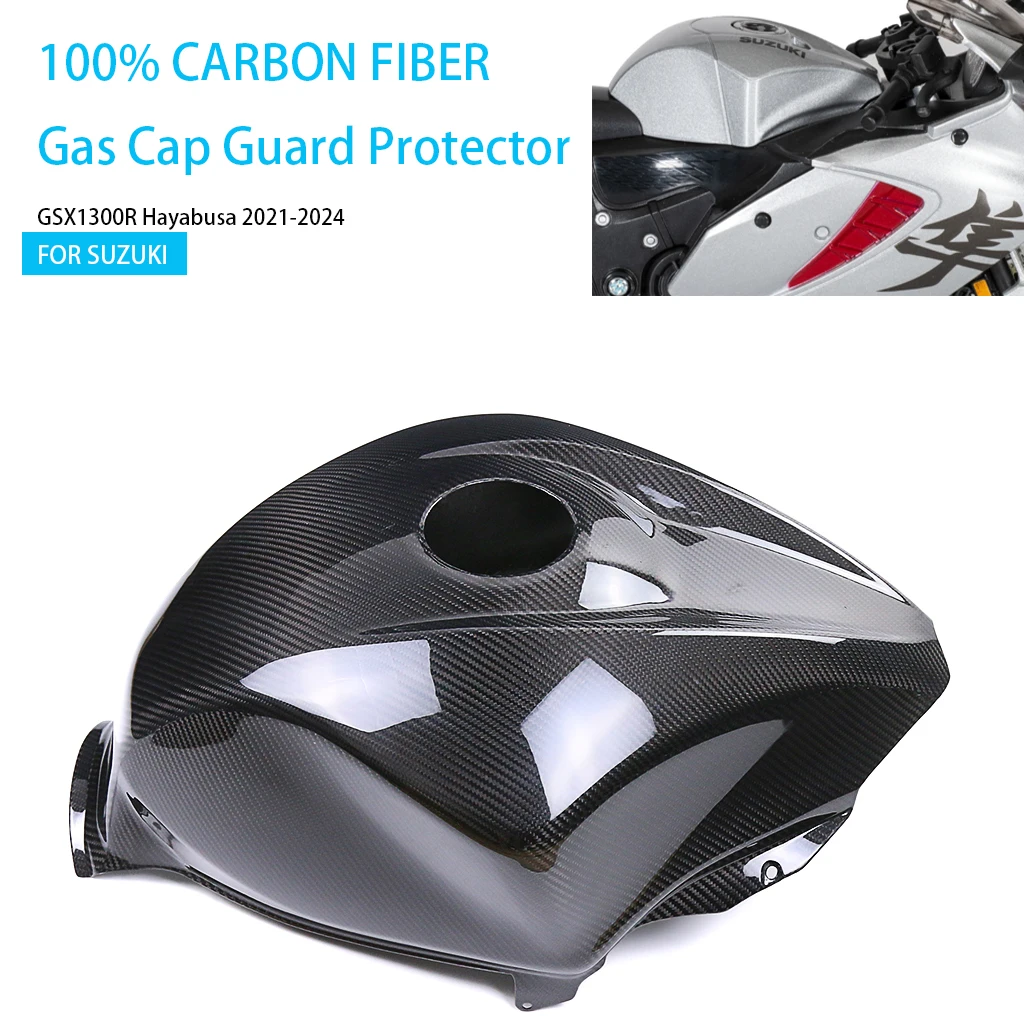 For SUZUKI GSX1300R Hayabusa 2021-2024 Motorcycle Fuel Tank Cover 100% Carbon Fiber Gas Cap Guard Protector Fairings Accessories