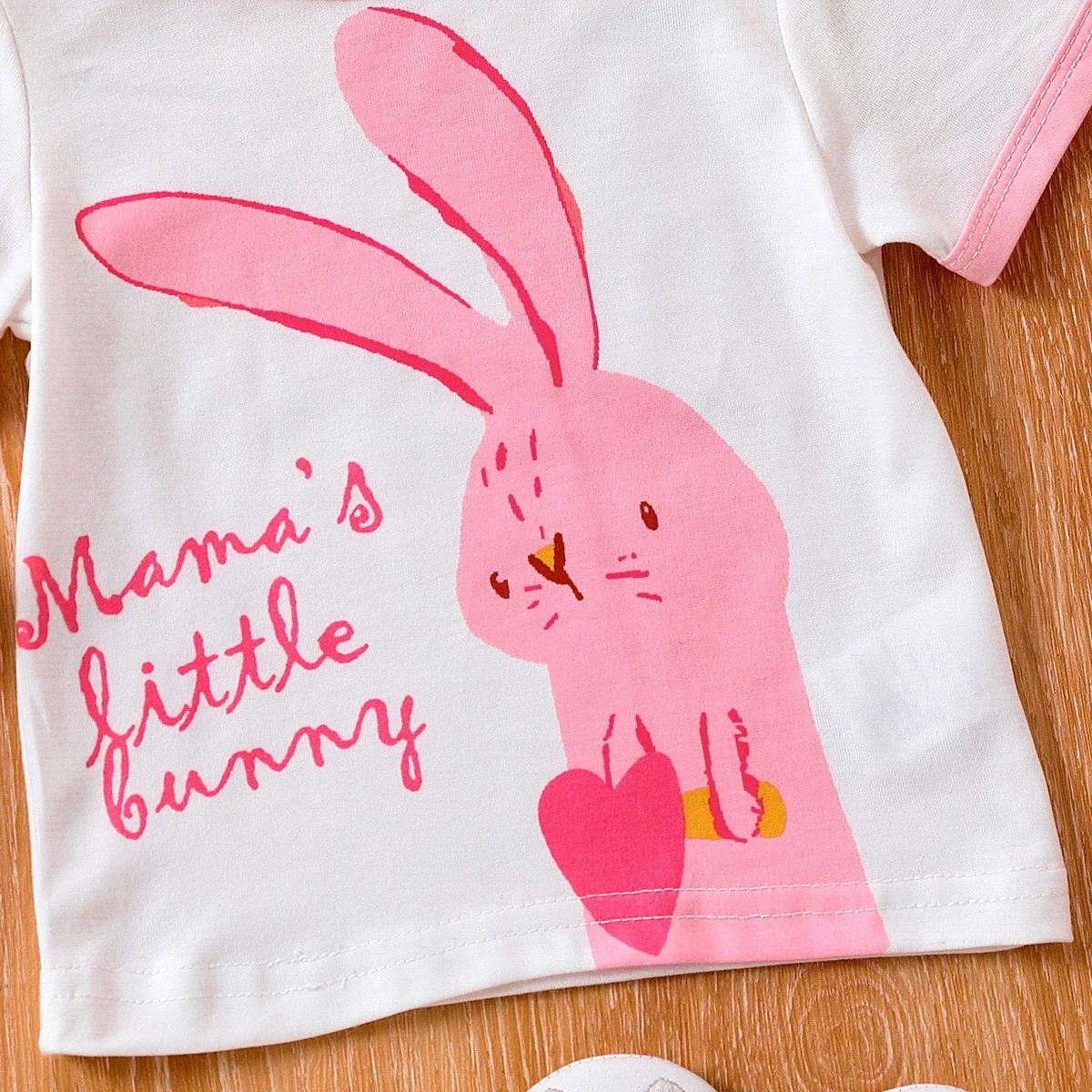 PatPat Baby Girls Easter Childlike Rabbit Tee Suitable for Summer Season Comfortable  Perfect for Outings and Daily Wear