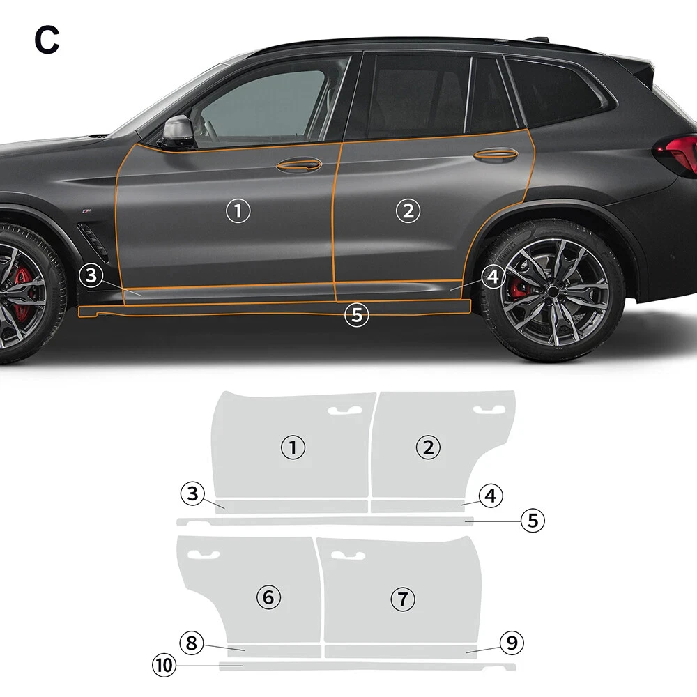 

Комплект предварительно нарезанной защитной пленки PPF 8.5 Mil для BMW X3 M-Sport M G01 2022-2023, прозрачная защитная пленка из TPU для кузова автомобиля, устойчивая к царапинам