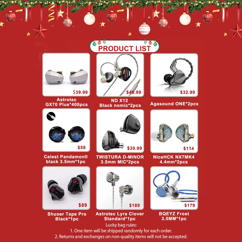 Angeldac Lucky Bag - Astrotec GX70 Plus HiFi IEM PU+LCP Liquld Crystal Polymer Driver with OFC Silver Plated Cable 3.5MM MMCX