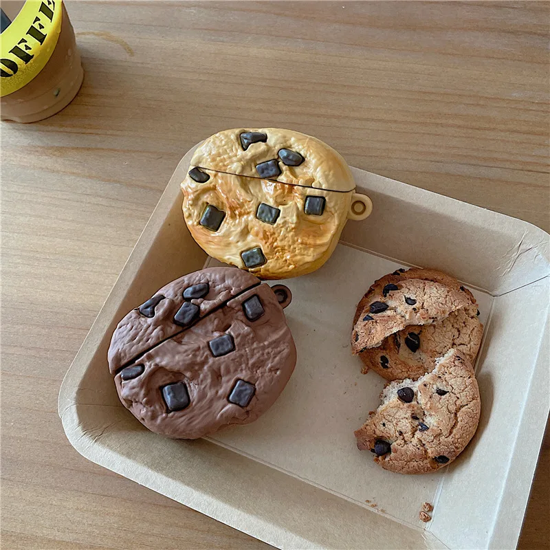 For Airpods Pro 2 Case,3D Cartoon Chocolate Biscuit Silicone Protective Earphone Cover For Airpods 1/2/3/4 Case Fund Kids Boys