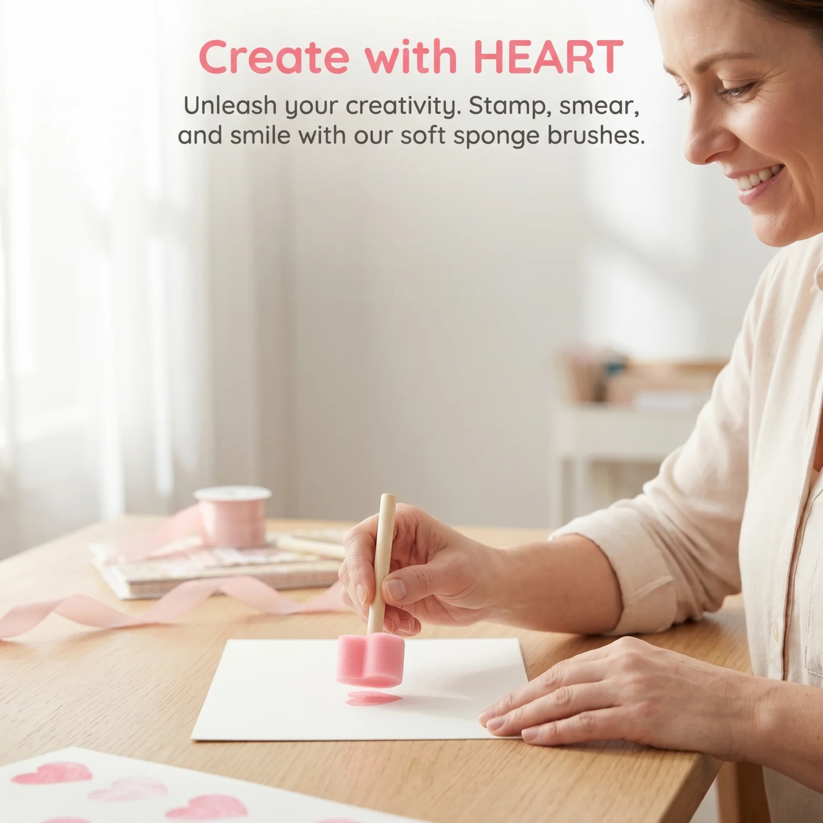 5/10Pcs Heart Shape Sponge Stamps Set, Love Pattern Painting Brushes for DIY Crafts & Art, Washable Art Tools for Students